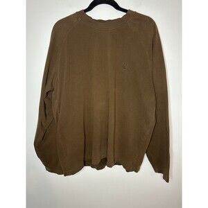 Timberland Men’s Shirt Long Sleeve Brown Logo Butter Soft XL Crew Neck